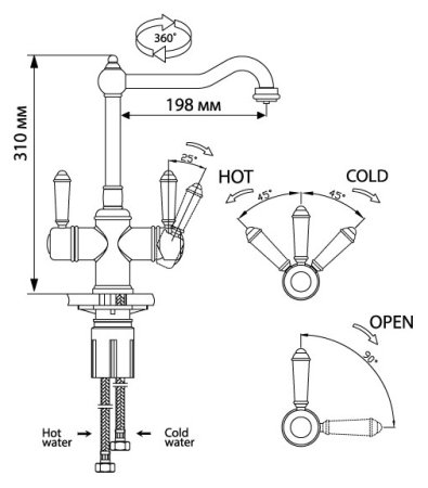 Смеситель для кухонной мойки Omoikiri Tottori DB 