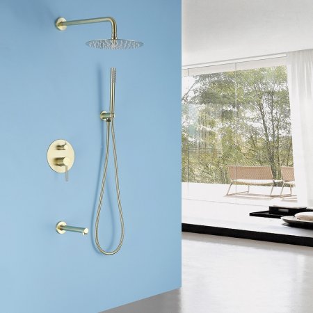 Душевая система Abber Emotion AF8817G Золото матовое 