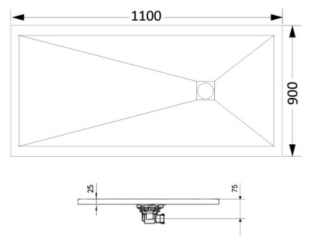 Поддон для душа RGW Stone Tray ST-0119W 90х110 