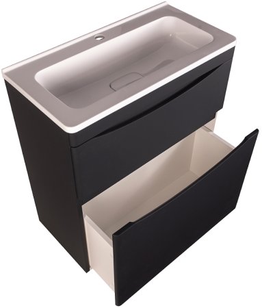Тумба под раковину Style Line Бергамо 70 СС-00002311 Черная антискрейч 