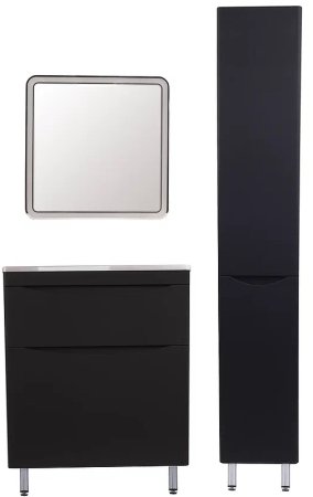 Тумба под раковину Style Line Бергамо 70 СС-00002311 Черная антискрейч 