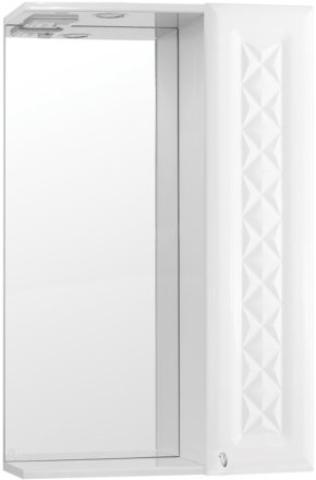 Зеркало со шкафом Style Line Канна 50 С Люкс с подсветкой Белый глянец 