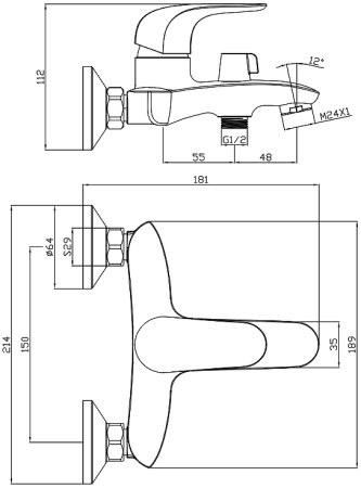 Смеситель для ванны Olive's Castilla 07201CS Хром 