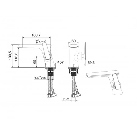 Смеситель для раковина Felice 0230 Хром 