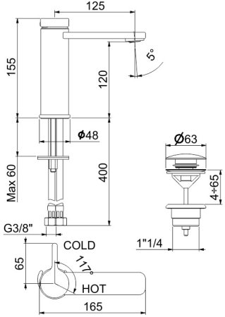 Смеситель для раковины Webert Coral CO830102015, хром 