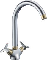 Смеситель для кухни Rossinka RS41-72U Хром Золото