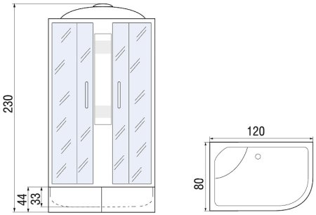Душевая кабина River Nara XL 120x80 MT R 10000006208 без гидромассажа 