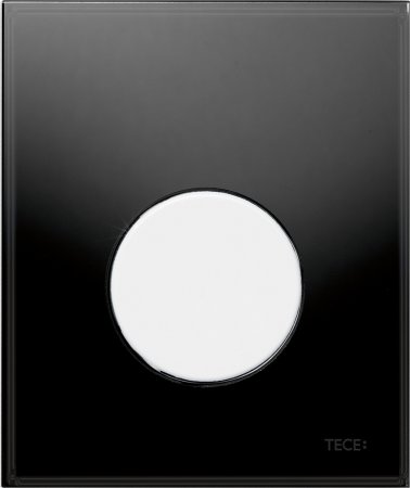 Кнопка смыва TECE Loop Urinal 9242654 черное стекло, кнопка белая 