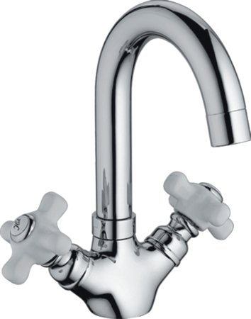 Смеситель для раковины двуручковый ручкой HAIBA HB1218 хром 