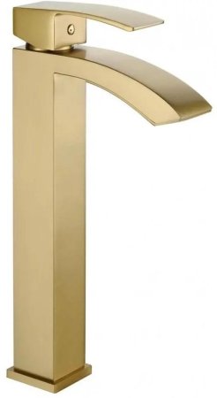 Смеситель для раковины высокий Grocenberg GB3007MG, матовое золото 