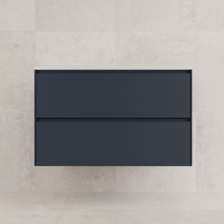 Тумба подвесная "ЛИМА 90" эмаль, под раковину LINE 90, 2 ящ., PLUS, графит 