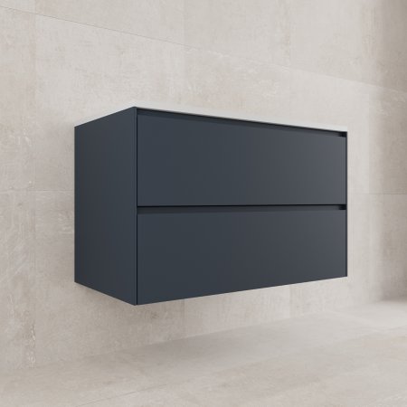 Тумба подвесная "ЛИМА 90" эмаль, под раковину LINE 90, 2 ящ., PLUS, графит 