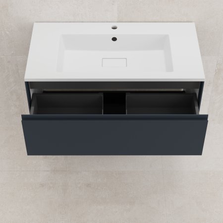 Тумба подвесная "ЛИМА 90" эмаль, под раковину LINE 90, 2 ящ., PLUS, графит 