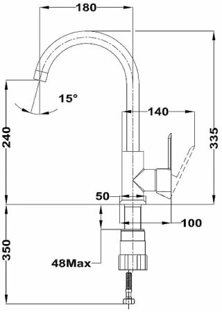 Смеситель для кухни Teka Petra 819156210 Хром 