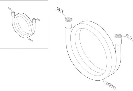 Душевой шланг AM.PM 150 F0415100 Хром 