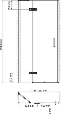 Душевая дверь в нишу WasserKRAFT Aller Black 10H05LB 120 см 