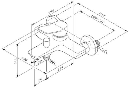 Смеситель для ванны AM.PM X-Joy F85A10033 Белый 