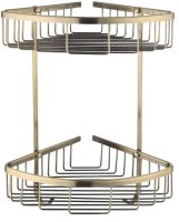 Полка металлическая угловая двухъярусная Rose RW12Q, бронза