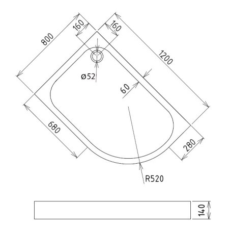 Душевой поддон Gemy ST18 L 