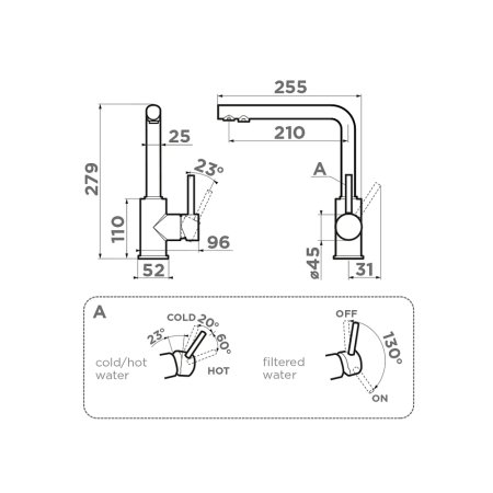 Смеситель Omoikiri Nakagawa 2 Plus-GB 4994343 для кухонной мойки 