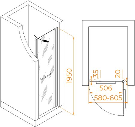 Душевая дверь RGW PA-103B 600 