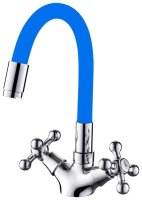 Смеситель Ledeme L1319-6 для кухонной мойки, синий+хром