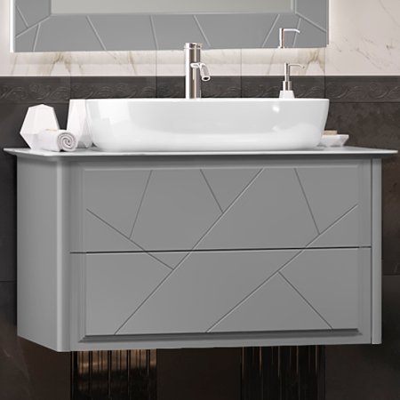 Тумба под раковину Opadiris Луиджи 90 00-00005940 подвесная Серая матовая 