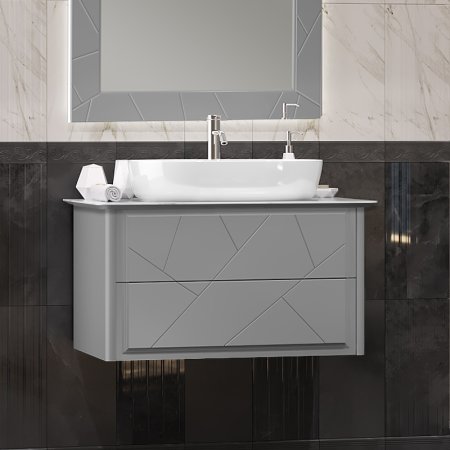 Тумба под раковину Opadiris Луиджи 90 00-00005940 подвесная Серая матовая 