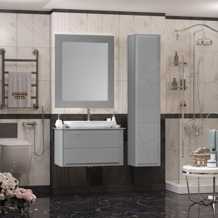 Тумба под раковину Opadiris Луиджи 90 00-00005940 подвесная Серая матовая 