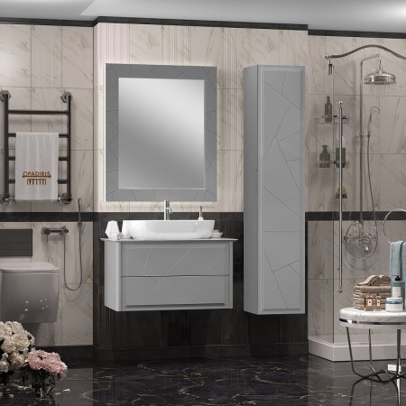 Тумба под раковину Opadiris Луиджи 90 00-00005940 подвесная Серая матовая 