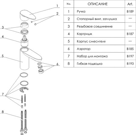 Смеситель WasserKRAFT Leine 3504 для раковины 