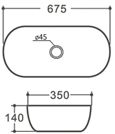 Раковина-чаша Orange 68 B07-675W Белая глянцевая 