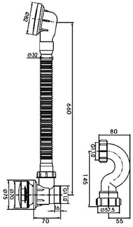 Слив-перелив Frap F68-2 click-clack Хром 