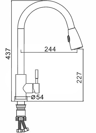 Смеситель для кухни Frap H899 F60899-1 Сатин 