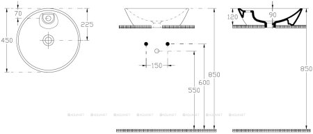 Раковина-чаша Allen Brau Fantasy 45 4.11018.20 Белая 