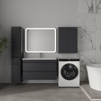 Тумба подвесная STYLE LINE "Атлантика 100", Люкс Плюс графит с раковиной Атлантика 100