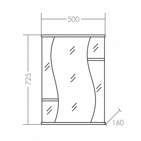 Зеркало-шкаф Санта Лира 55 