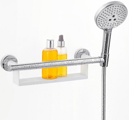Поручень Hansgrohe Unica Comfort 26328400 с полочкой и держателем для душа 