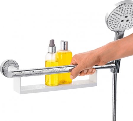 Поручень Hansgrohe Unica Comfort 26328400 с полочкой и держателем для душа 