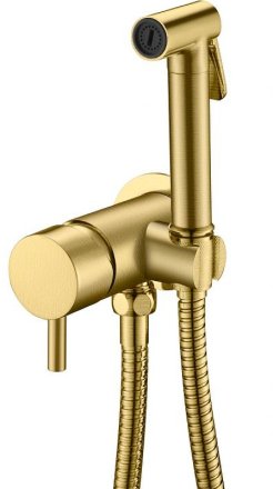 Гигиенический душ со смесителем Boheme Uno 467-MG Золото матовое 