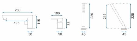 Смеситель на борт ванны Rea Glen REA-B6631 