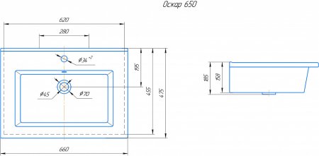Тумба с раковиной Onika Амара 65.13 баменда 