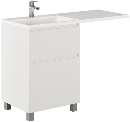 Тумба с раковиной Creto Cafor 110 L 19-W110L Белый глянец 