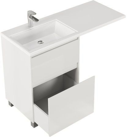 Тумба с раковиной Creto Cafor 110 L 19-W110L Белый глянец 
