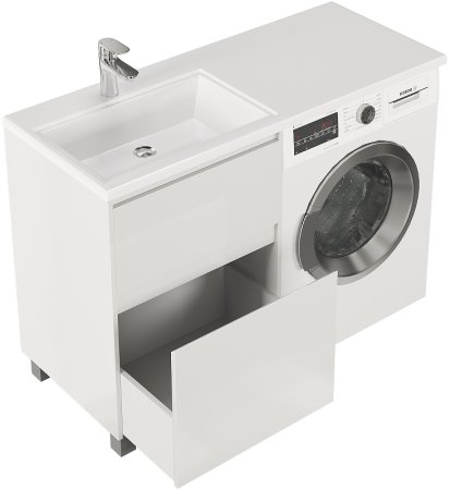 Тумба с раковиной Creto Cafor 110 L 19-W110L Белый глянец 