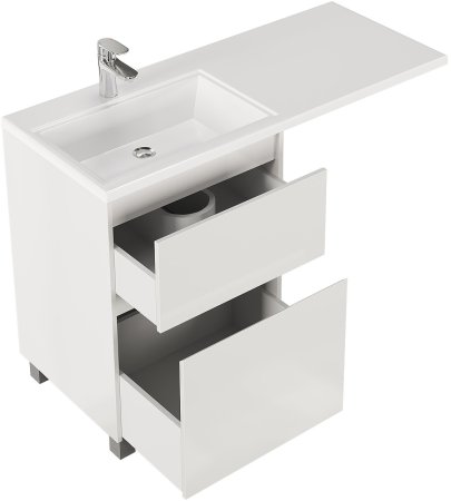 Тумба с раковиной Creto Cafor 110 L 19-W110L Белый глянец 