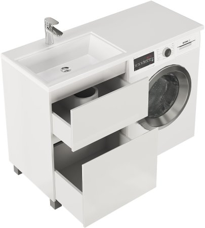 Тумба с раковиной Creto Cafor 110 L 19-W110L Белый глянец 