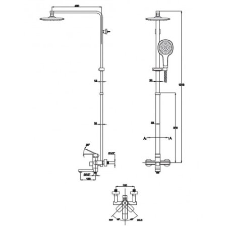 Душевая система Kaiser Sonat 35182 Хром лейка Серая 