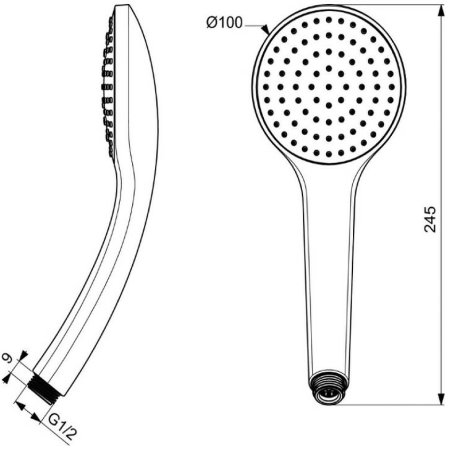 Ручной душ Ideal Standard Ideal Rain B9402XG Черный шелк 