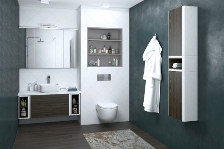 Подвесной шкаф Aquaton Брук 30 1A202503BCDF0 Дуб феррара 